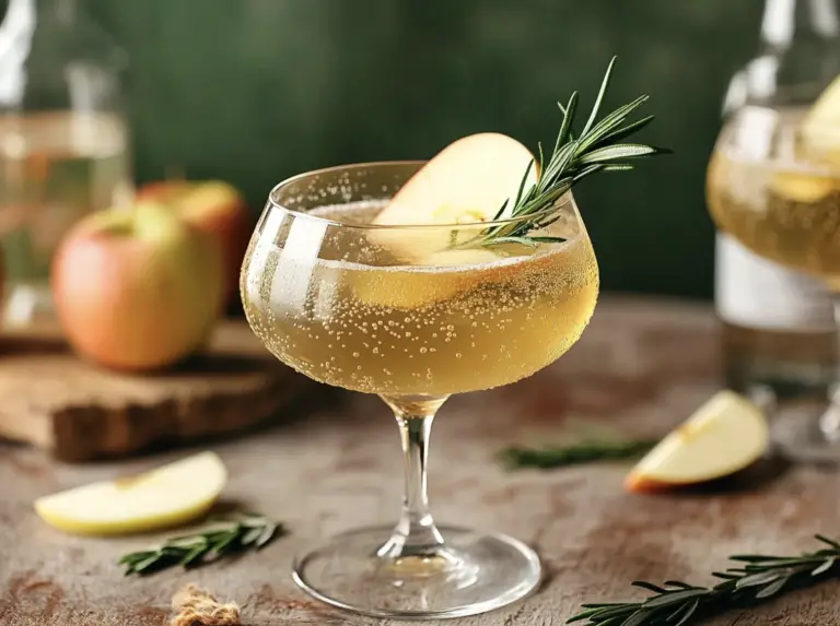 Apple Rosemary Fizz Mocktail Recipe